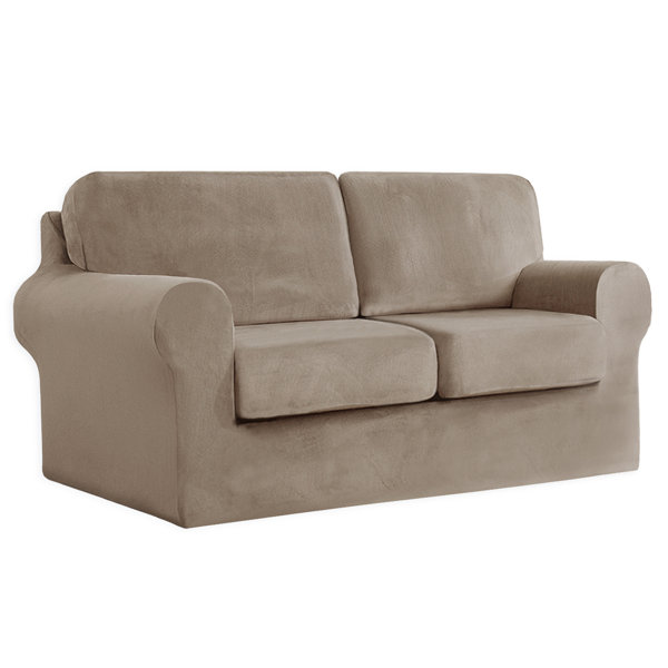 Mercer41 Velvet Sofa Cover Set For 2 Seat Sofas Includes Separate